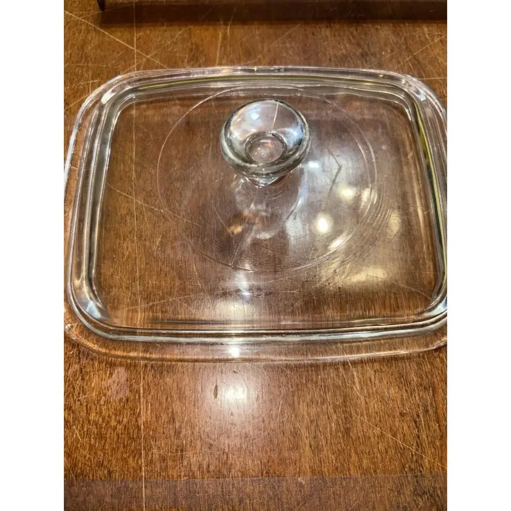 Corning Pyrex Casserole Rectangle P-4-C Clear Glass Replacement Lid Fits  1.5 qt - Picture 2 of 10